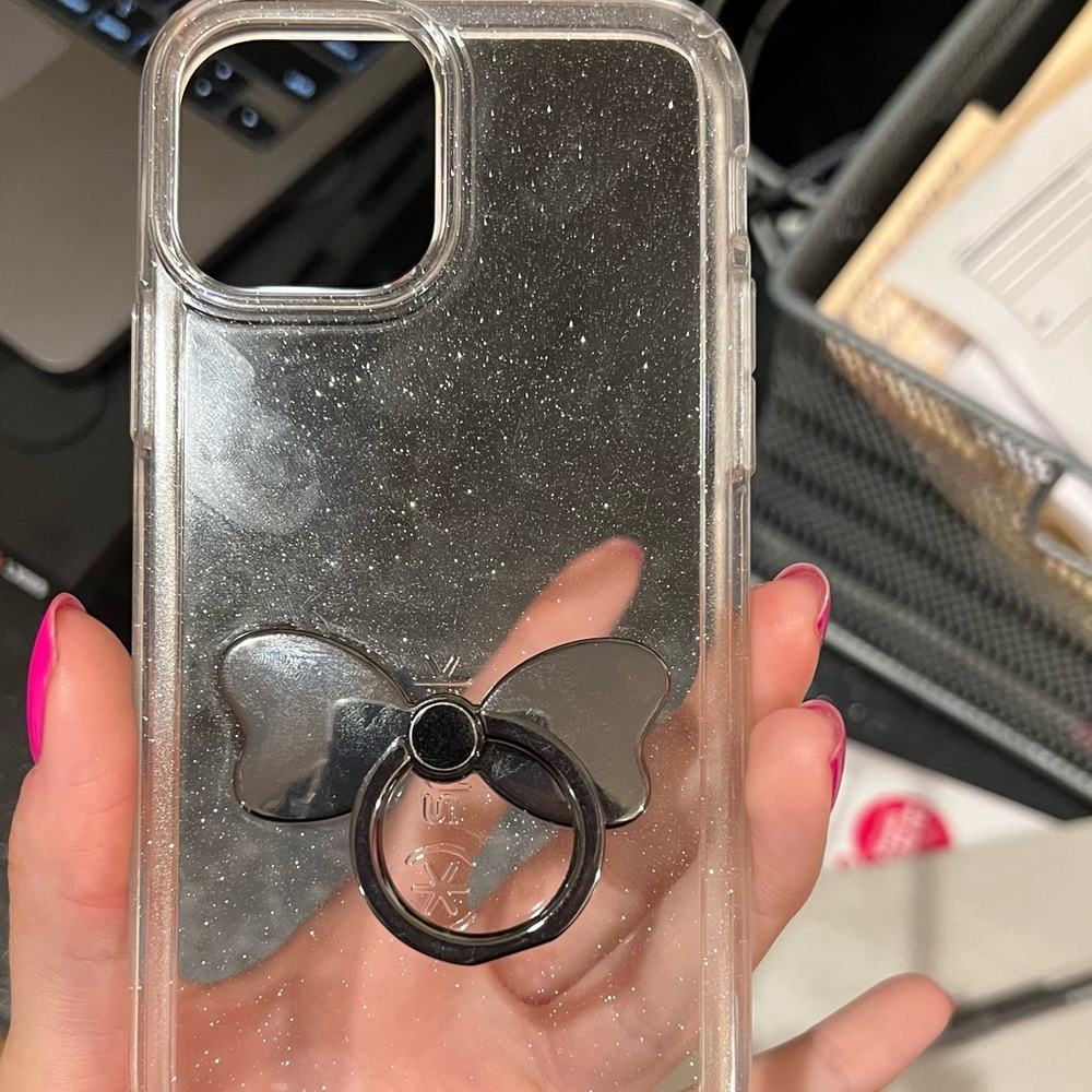 Speck glitter clear case iPhone 12 and metal stand